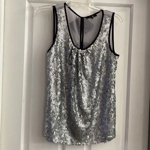 Ryu Sequin Tank Top Silver Purple Medium